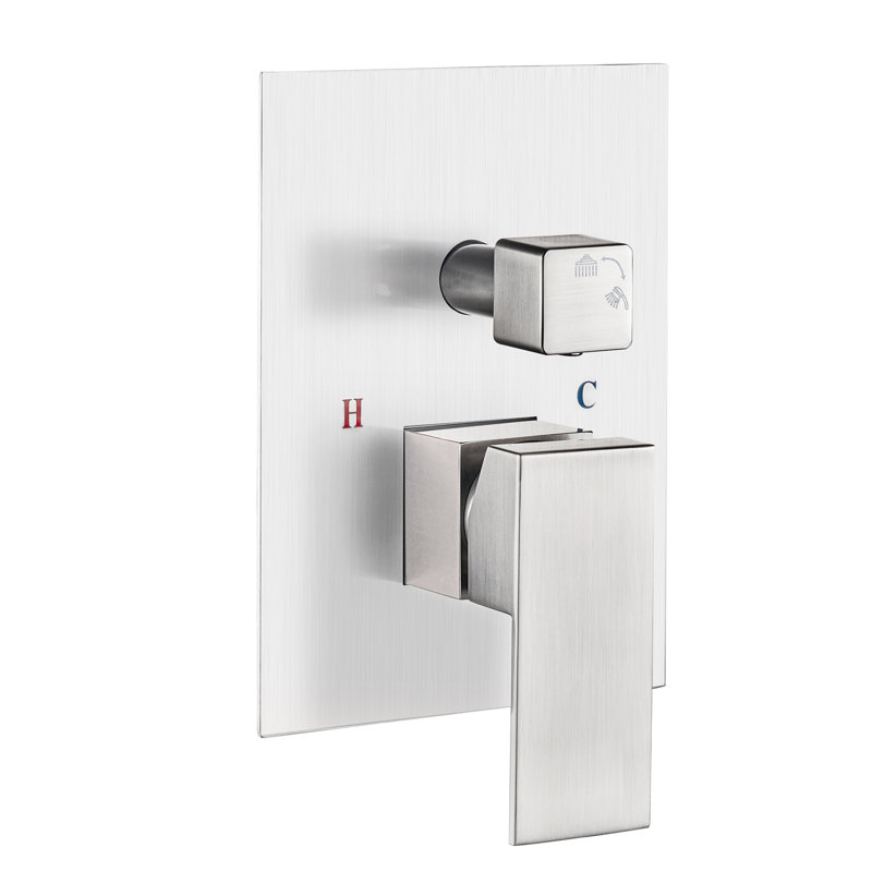 Ceiling-Mounted Complete 12" High-Pressure Shower System with Rough in-Valve, Nickel Brushed