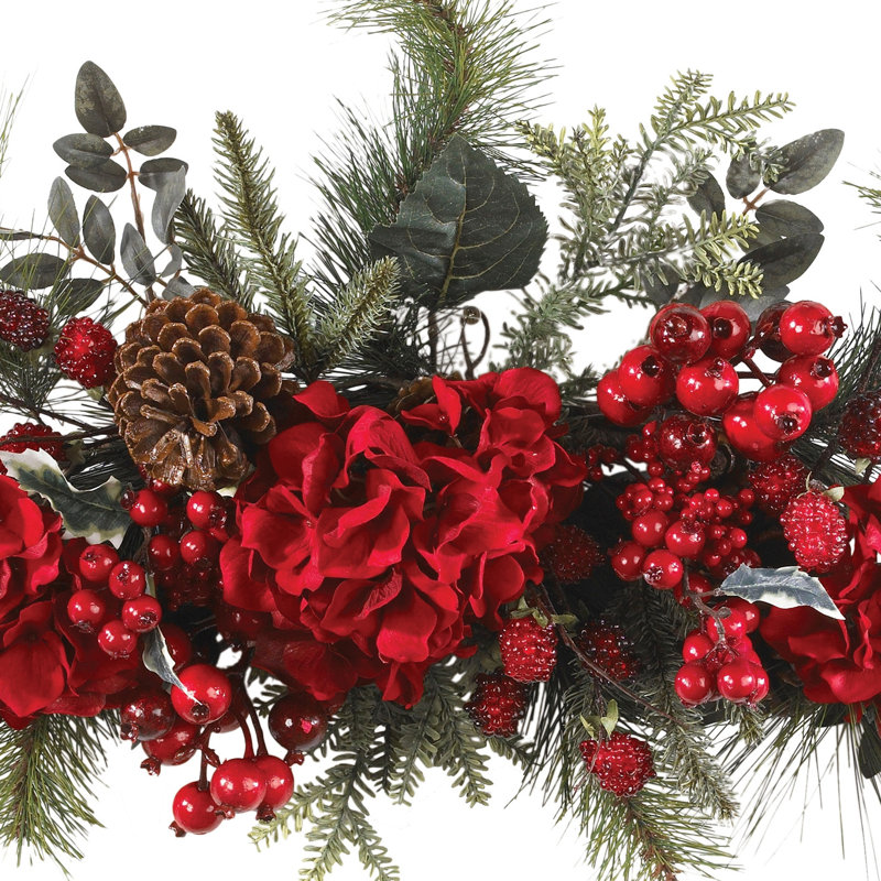 Holiday Hydrangea Silk Wreath