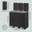 62×35.3×54cm Stainless Steel Step On Multi-Compartment Rubbish & Recycling Bin - 54L-126441988