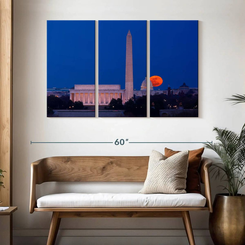 Sirécis récolte lune sur Washington DC, H 32 po x l 50 po