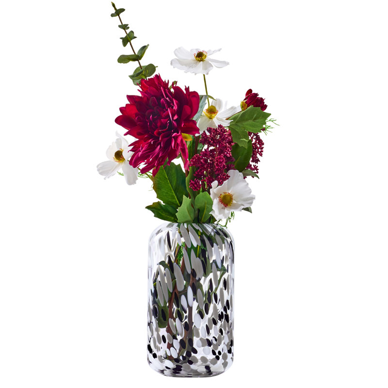 Lava Handmade Glass Table Vase, 21cm H x 12.5cm W x 12.5cm D, Charcoal