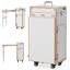 Manicure Trolley with Table, White Foldable Traveling Nail Desk w/Storage, Worktable and Mirror
