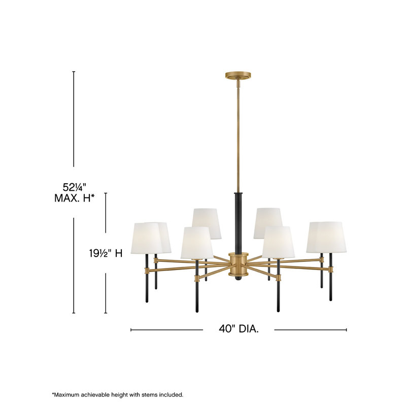 Saunders 40" Eight-Light Shaded Chandelier