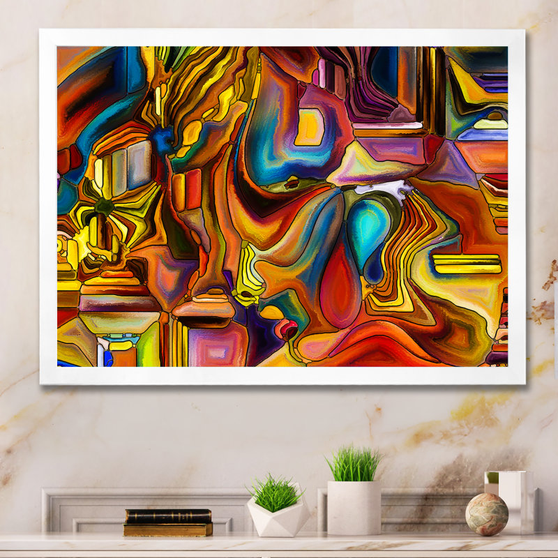 Voyage to Inner IV - Reproduction de photo sur toile, H 16 po x l 32 po x P 1 po, Cadre blanc