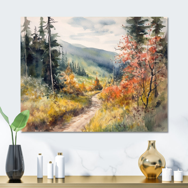 «Little Road in Mountain Landscape VII», reproduction sur métal sans cadre, H 30 po x l 40 po x P 1 po