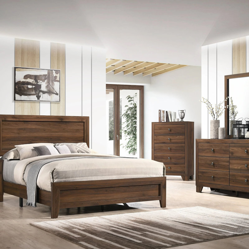 Finition du tissu 1pc, Lit double, Brun
