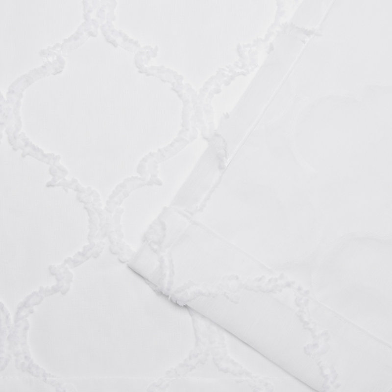 Hussey Sheer Curtain Pair, White, 54" W x 84" L