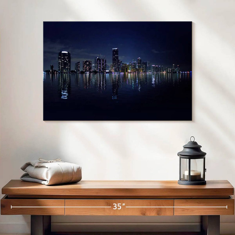 Lumières Nicci Miami Cityscape, H 16 po x l 24 po