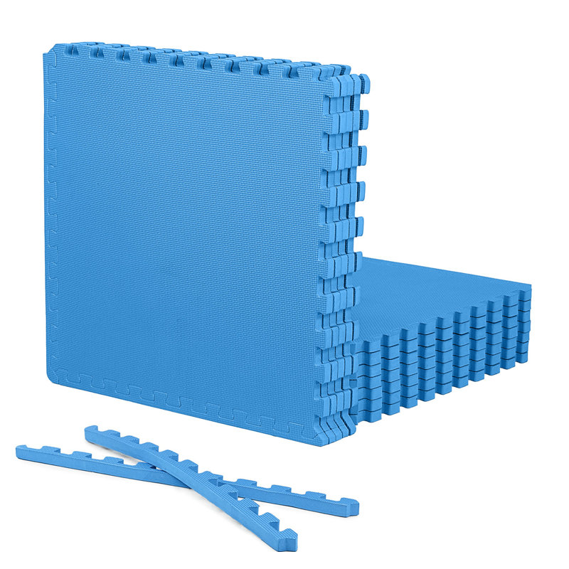 Blue 24x24 Extra Thick EVA Foam Interlocking Gym Floor Tiles