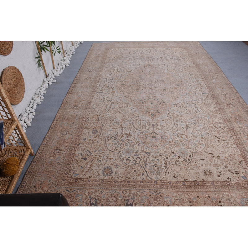 Tapis surdimensionnés 6,6 x 11,3 pi, tapis turc, tapis rétro, tapis oriental beige, tapis Boho