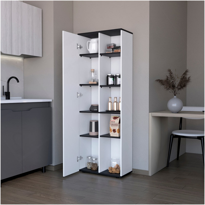 Multistorage Kitchen Pantry Lane, cuisine, blanc / noir