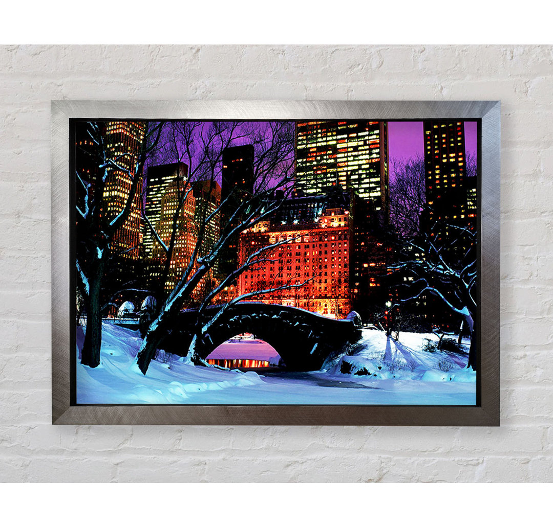 New York City Central Park Night Snow - Einzelne Bilderrahmen Kunstdrucke