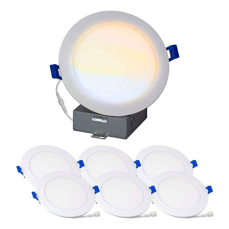 NUWATT 4'' Selectable Color Temperature Dimmable Air-Tight IC Rated LED  Canless Recessed Lighting Kit Wayfair