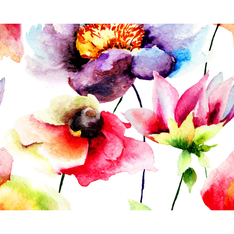 Panneau mural 6 panneaux L 9,8 pi x l 94 po Watercolor Flora Panneau mural 6 panneaux L 9,8 pi x l 94 po Watercolor Flora