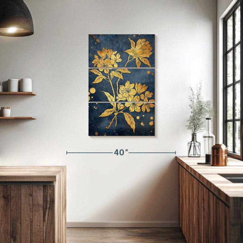 Harnek floral bleu doré