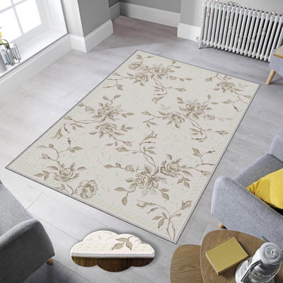Tapis en polyester crème / gris Crigger