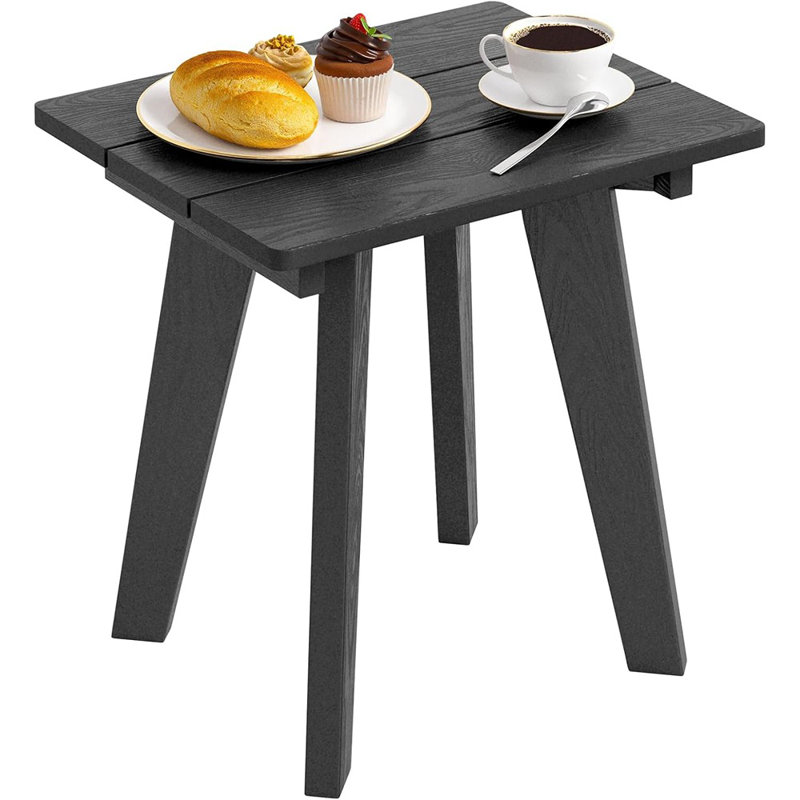 Weather-Resistant Small Patio Table, Heavy-Duty Outdoor Side Table With 200 LBS Capacity, Durable Accent Table For Porch, Balcony, Backyard, Or Poolside, Black