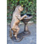 Statue de bronze en cuivre de San Bernard buvant à une fontaine d'eau 43 po x 25 po x H 50 po