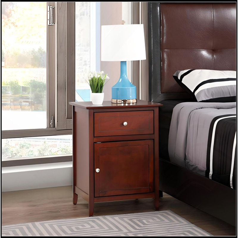 Drawer /1 Door Nightstand, Cherry