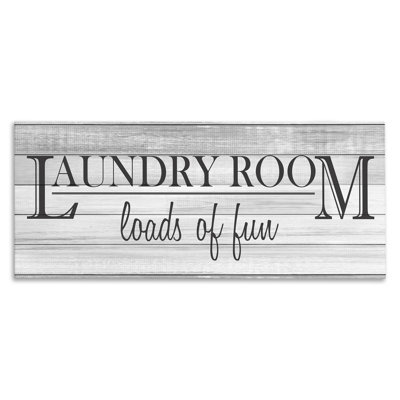 Fun Laundry Room Funny Word Bathroom Design - Graphic Art Print on Canvas