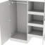 Lit mezzanine fonctionnel en bois avec garde-robe intégrée, bureau, tablettes de rangement et tiroirs pour une utilisation optimale de l'espace et un confort optimal-2057815765