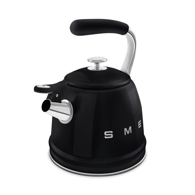 Smeg WKF01 50's Style Retro Whistling Kettle, Black