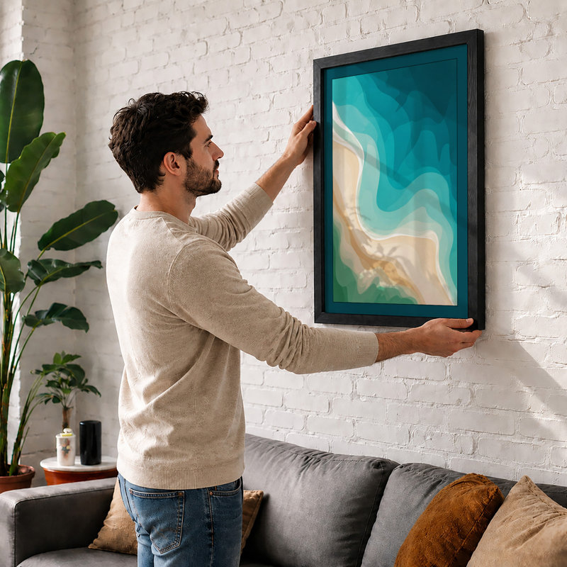Aerial Forms Abstract - Framed Print, A1 - 84.1 x 59.4 cm, White