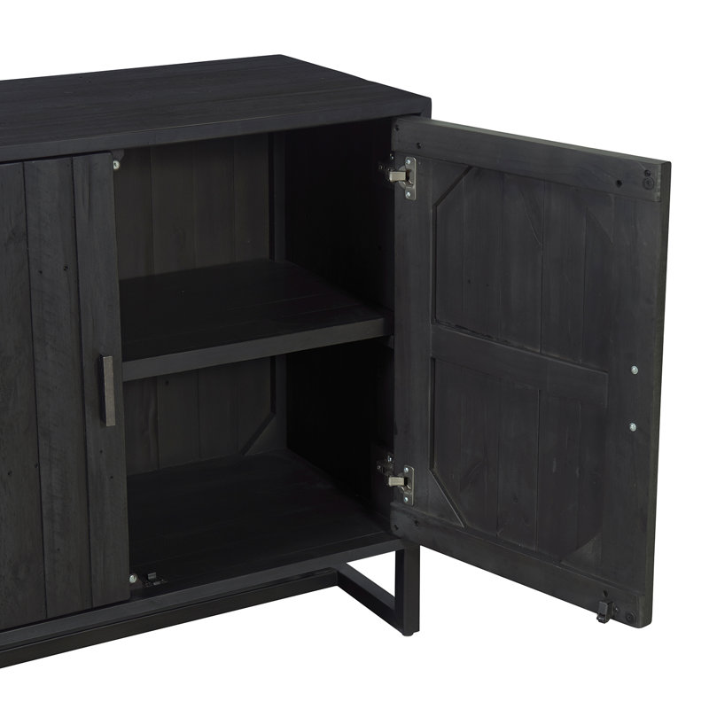 Sierra Solid Wood Accent Cabinet, Black