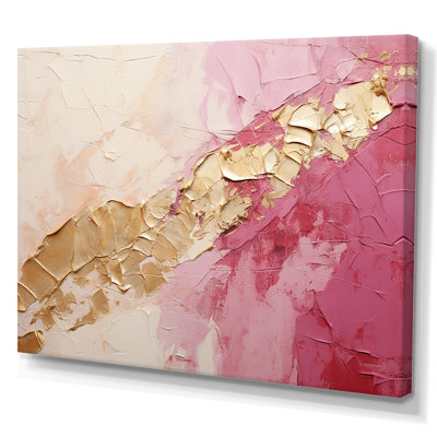«Pink Gold Minimalisme Poteries I», reproduction sur toile à spirales abstraites