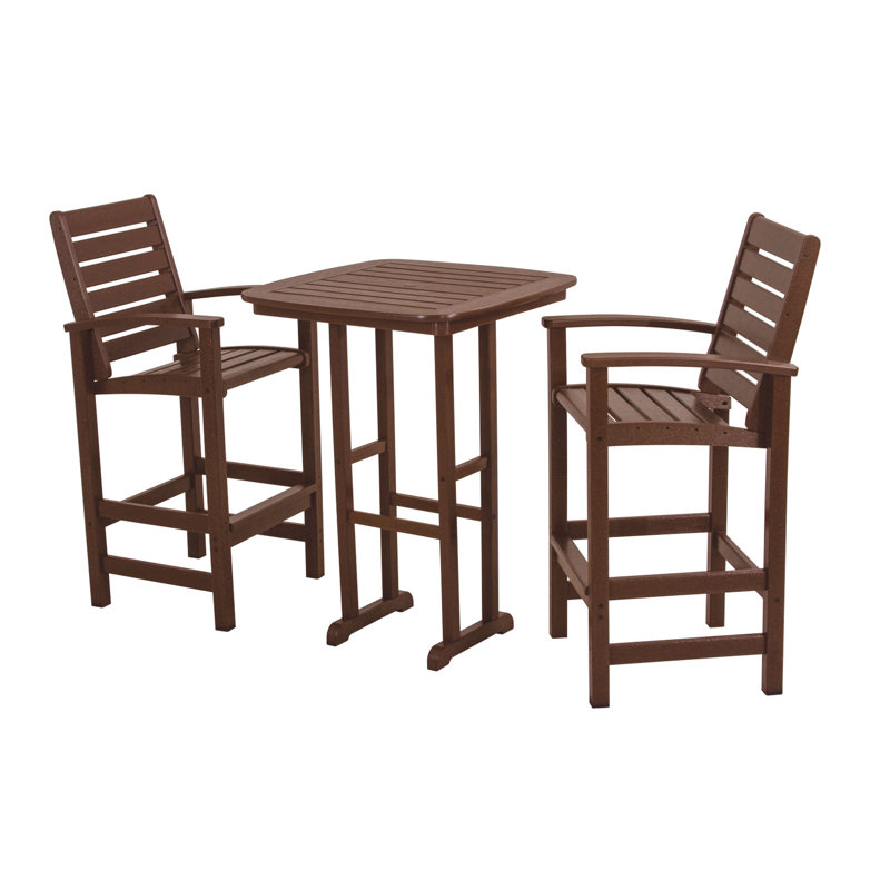 POLYWOOD Signature 3-Piece Bar Set, Mahogany