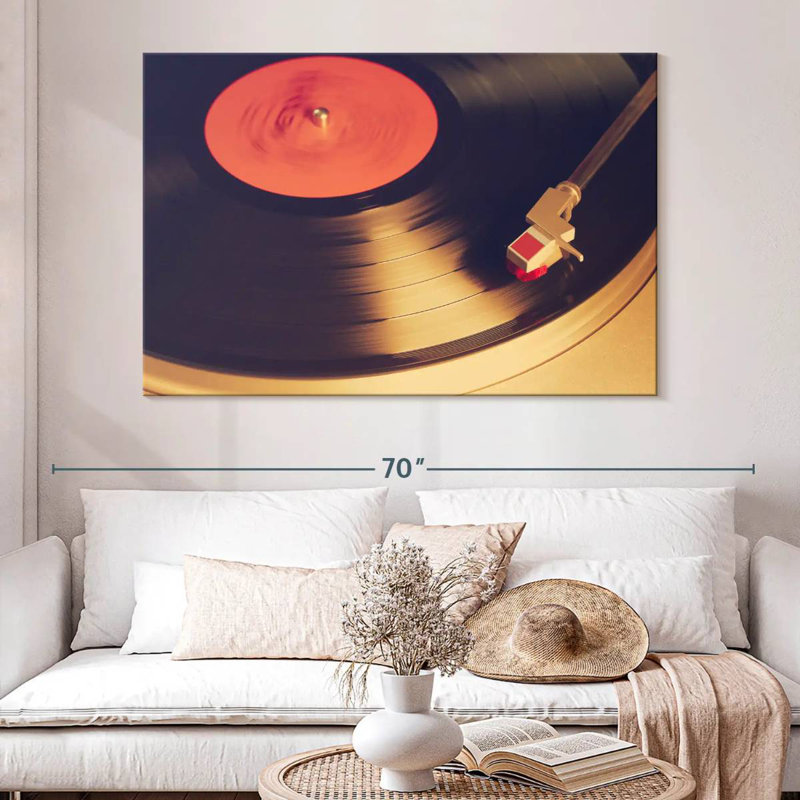 Joueur de vinyle rétro, H 34 po x l 51 po