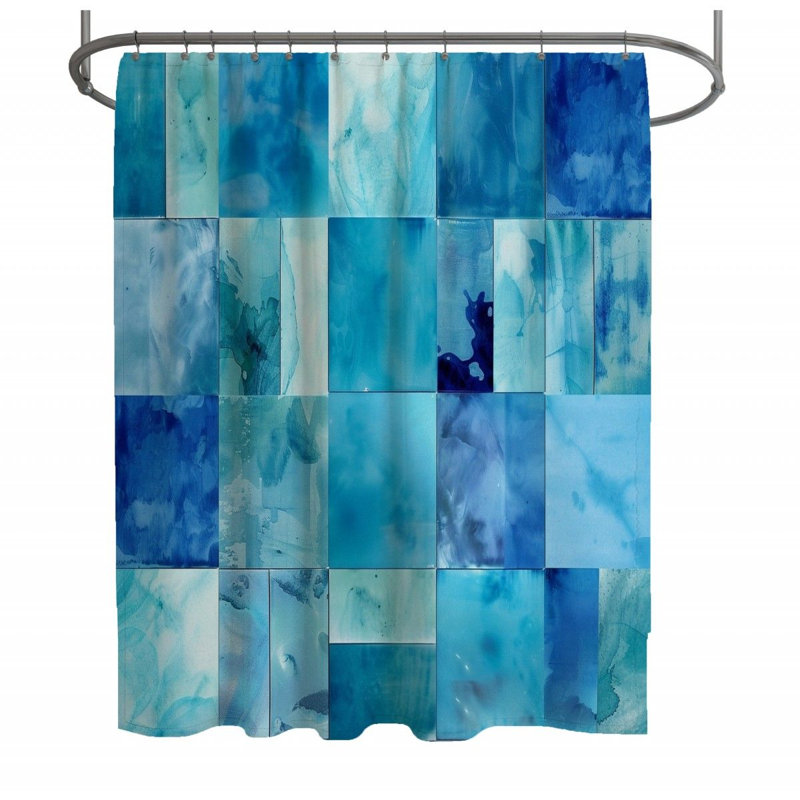 Delvis Patchwork Shower Curtain, 73" H x 70" W