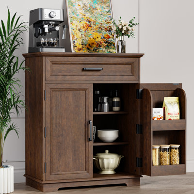 1Drawer 2-Door Accent Cabinets Chests with Storage for Living Room,Kitchen,Entryway,Dining Pantry Cabinet with 4 Hanging Shelves