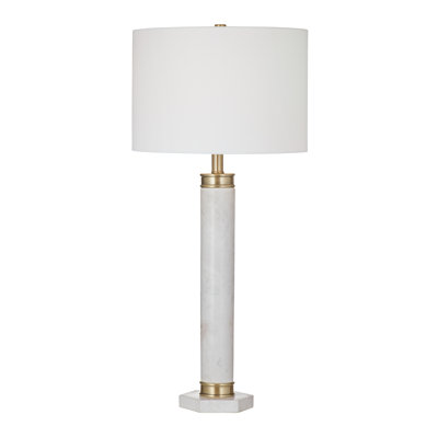 Lampe de table Branor de 32 po en marbre blanc