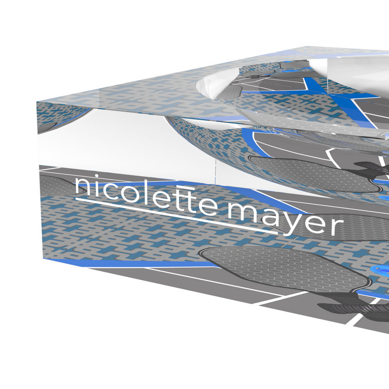Decorative Tray, 8"W x 8"D x 2"H, Silver Blue