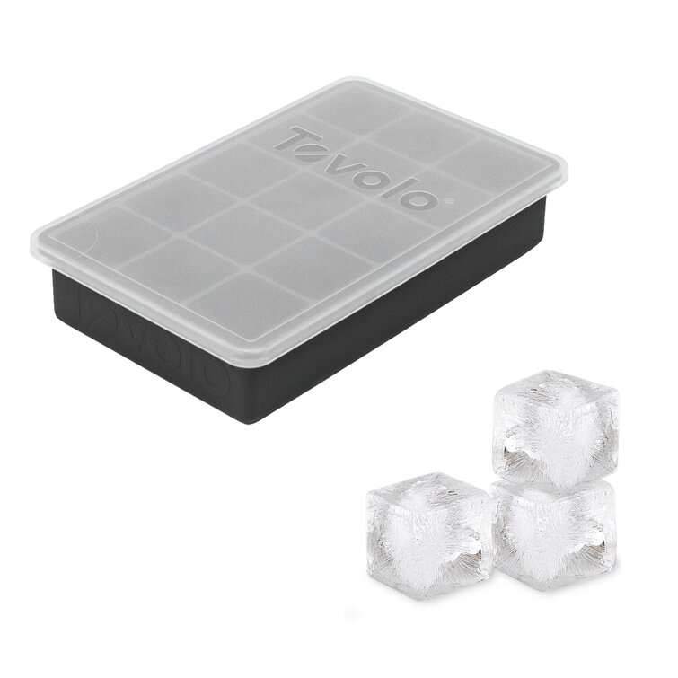 Tovolo Perfect Cube Silicone Ice Tray with Lid - Charcoal