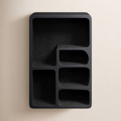 Aquitaine Cole And Grey Wood 5 Shelf Geometric Wall Shelf