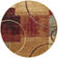 Tapis rouge / brun à motif abstrait Abercorn-21785714