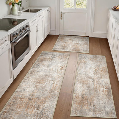 Washable Abstract Kitchen Mat Set of 3