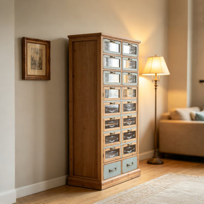 Armoire en verre rétro à motif vieilli