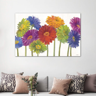Colorful Gerbera Daisies by Carol Rowan - Wrapped Canvas Painting