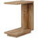 C-Shaped Side Table, 2-Tier Narrow End Table Wood Bedside Table Nightstand