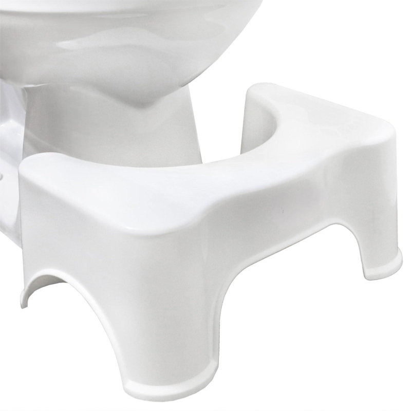 Toilet Squatting Posture Stool, 7" Height, Reduces Strain For An Easier Go, Poop Stool For Bathroom, Fun Footprint Designs, Low-Profile, Minimal Design For Bathroom Aesthetic