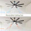 Ventilateur de plafond 66 pouces à profil bas en ABS avec lumières à intensité variable et télécommande, moteur CC réversible à 6 vitesses pour l'intérieur-1742893198-1742893199