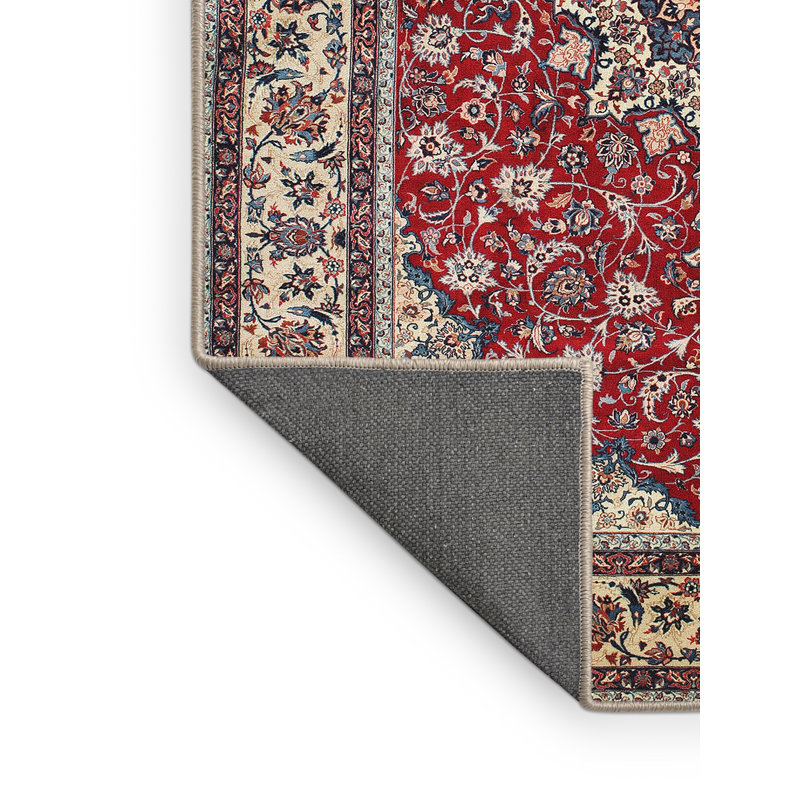 Tapis traditionnel rouge / brun Edwa, Rectangle 3 pi x 5 pi