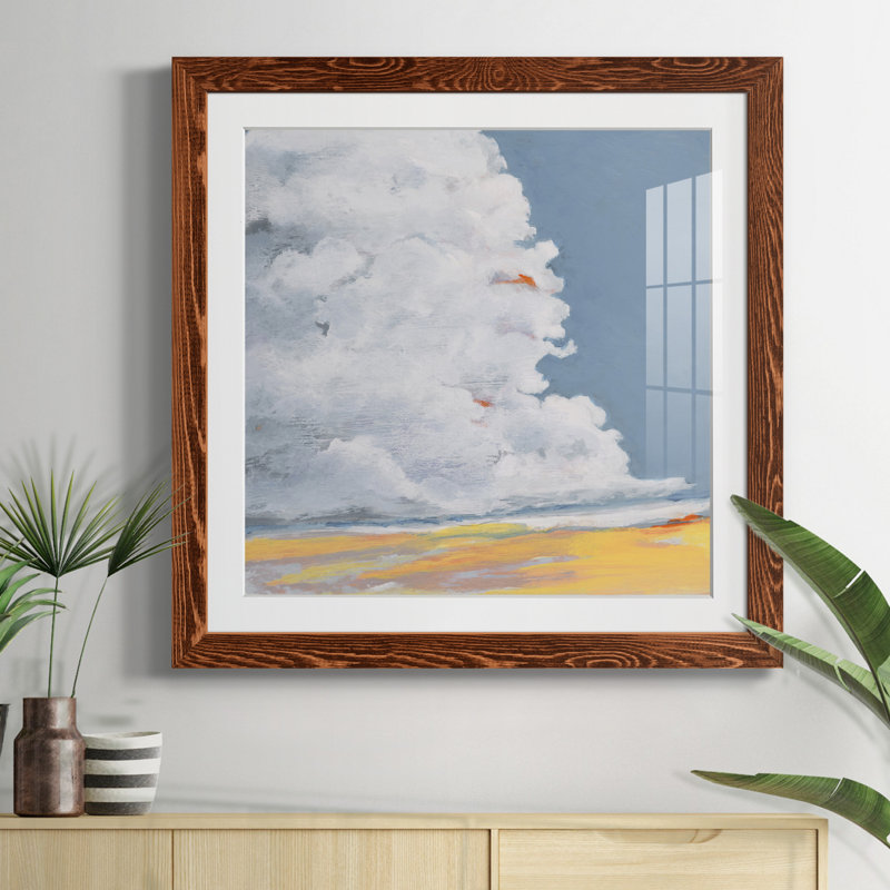 White Clouds Blue Sky I - Cadre photo, reproduction d'art sur papier, Papier érable, H 31,5 po x l 31,5 po x P 1,5 po