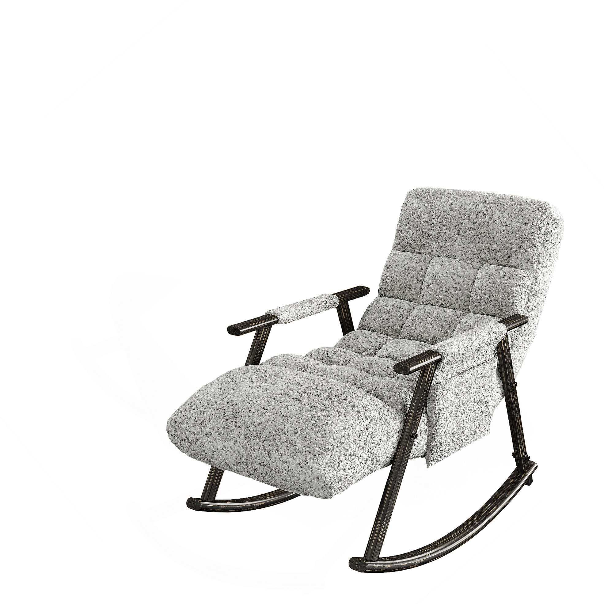 Foldable Rocking Footrest Latitude Run® Casual Folding Rocking Chair Upholstered, Lounge Rocking ...