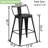 Saddle Seat Counter & Bar Stool With Metal Frame(Set Of 4)-520410309-535021891
