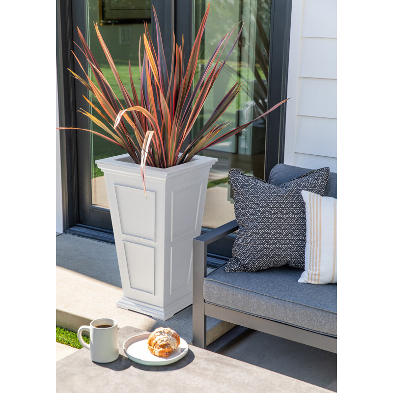 Boîte à fleurs Abram, Blanc / Blanc, 1, H 26 po x l 14,75 po x P 14,75 po