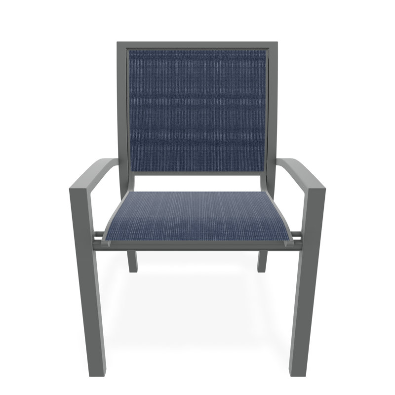 Chaise de café empilable Kendall, Graphite, Mavi